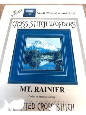 Mt. Rainier Cross Stitch Pattern By Marcia Manning 1996 Counted Needlework Desig